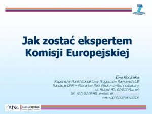 Jak zosta ekspertem Komisji Europejskiej Ewa Kociska Regionalny