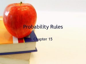 Probability Rules Chapter 15 Objectives 1 General Addition