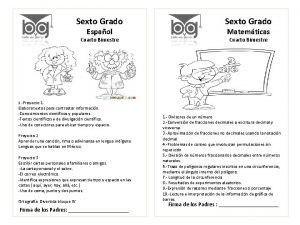 Sexto Grado Cuarto Bimestre Espaol Matemticas 1 Proyecto