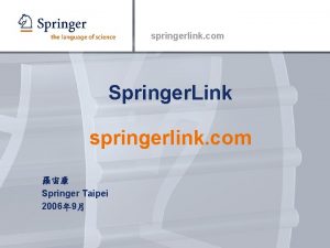 springerlink com Springer Link springerlink com Springer Taipei