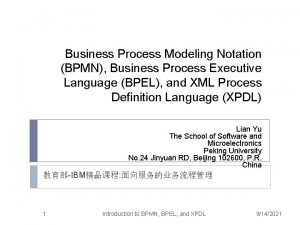 Business Process Modeling Notation BPMN Business Process Executive