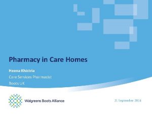 Pharmacy in Care Homes Heena Khistria Care Services