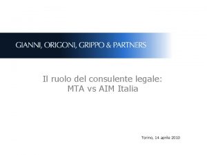 Il ruolo del consulente legale MTA vs AIM