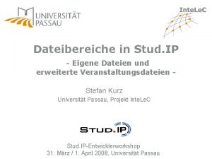 Dateibereiche in Stud IP Eigene Dateien und erweiterte