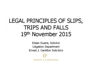 LEGAL PRINCIPLES OF SLIPS TRIPS AND FALLS 19