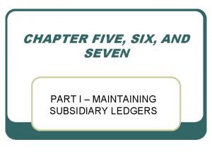 CHAPTER FIVE SIX AND SEVEN PART I MAINTAINING