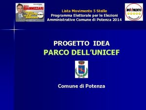 Lista Movimento 5 Stelle Programma Elettorale per le