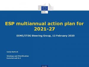 ESP multiannual action plan for 2021 27 DIMEITDG