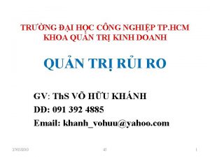 TRNG I HC CNG NGHIP TP HCM KHOA