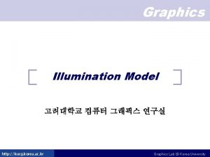 Graphics Illumination Model http kucg korea ac kr