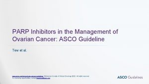 PARP Inhibitors in the Management of Ovarian Cancer