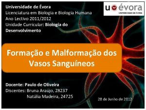 Universidade de vora Licenciatura em Biologia e Biologia