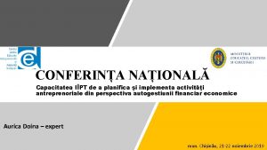 CONFERINA NAIONAL Capacitatea IPT de a planifica i