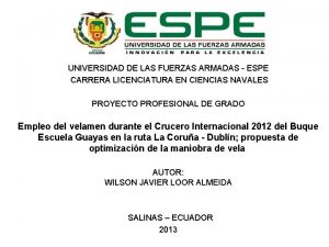 UNIVERSIDAD DE LAS FUERZAS ARMADAS ESPE CARRERA LICENCIATURA