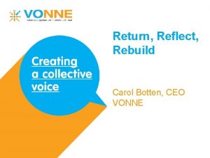 Return Reflect Rebuild Carol Botten CEO VONNE The