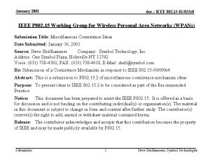 January 2001 doc IEEE 802 15 01033 r