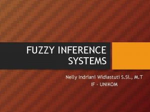 FUZZY INFERENCE SYSTEMS Nelly Indriani Widiastuti S Si