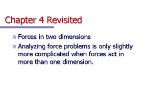 Chapter 4 Revisited n Forces in two dimensions