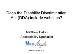Does the Disability Discrimination Act DDA include websites