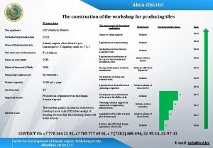 Aksu district The construction of the workshop for