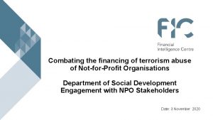 Combating the financing of terrorism abuse of NotforProfit