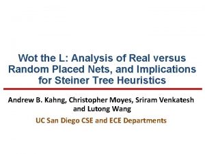 Wot the L Analysis of Real versus Random