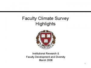 Faculty Climate Survey Highlights Institutional Research Faculty Development