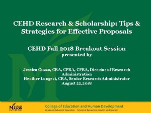 CEHD Research Scholarship Tips Strategies for Effective Proposals