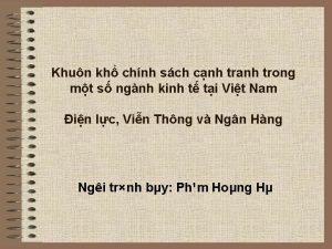 Khun kh chnh sch cnh tranh trong mt