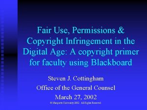 Fair Use Permissions Copyright Infringement in the Digital
