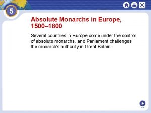 Absolute Monarchs in Europe 1500 1800 Several countries