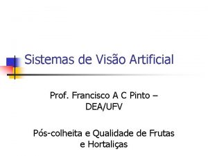 Sistemas de Viso Artificial Prof Francisco A C