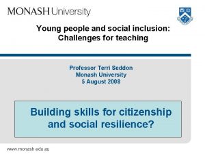 Young people and social inclusion Challenges for teaching
