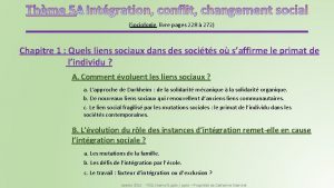 Thme 5 Intgration conflit changement social Sociologie livre