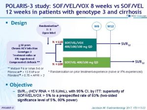 POLARIS3 study SOFVELVOX 8 weeks vs SOFVEL 12