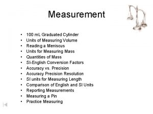 Measurement 100 m L Graduated Cylinder Units of