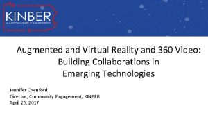 Augmented and Virtual Reality and 360 Video Building