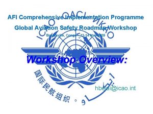 AFI Comprehensive Implementation Programme Global Aviation Safety Roadmap