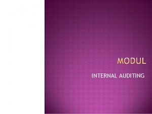 INTERNAL AUDITING BAB I SEKILAS TENTANG AUDIT INTERNAL