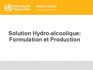 Solution Hydroalcoolique Formulation et Production Simple vidence Lhygine