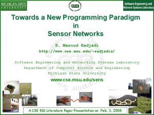 Towards a New Programming Paradigm in Sensor Networks