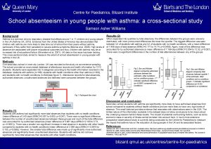 Centre for Paediatrics Blizard Institute School absenteeism in