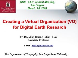 2009 AAG Annual Meeting Las Vegas March 25