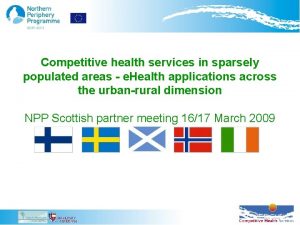 Competitive health services in sparsely populated areas e