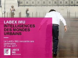 LABEX IMU INTELLIGENCES DES MONDES URBAINS Le Lab