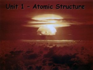 Unit 1 Atomic Structure Bravo 15 000 kilotons