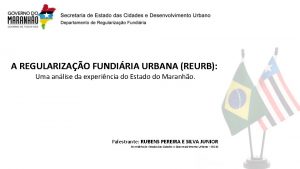 A REGULARIZAO FUNDIRIA URBANA REURB Uma anlise da