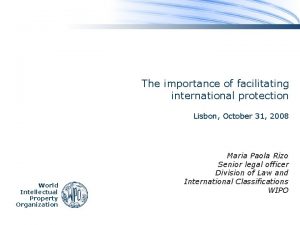 The importance of facilitating international protection Lisbon October