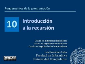 Fundamentos de la programacin 10 Introduccin a la