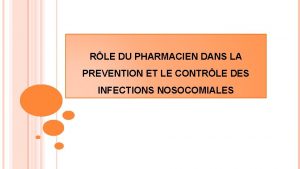 RLE DU PHARMACIEN DANS LA PREVENTION ET LE